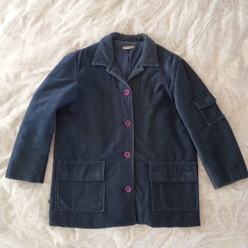 Democracy Puffy Navy Blue Barn Jacket